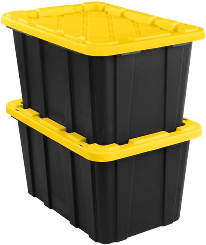 Sterilite 12 Pack Industrial Tote Organizers, Plastic Storage Container Bins with Lids, 27 Gallon - Heavy-Duty Organizing Containers for Closet, Bathroom, and Office - Image 9