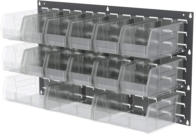 Akro-Mils 30235 AkroBins Plastic Storage Bins, Space-Saving Stackable Bins for Garage, Pantry, Craft Organization, 11" x 11" x 5", Clear, 6-Pack - Image 7