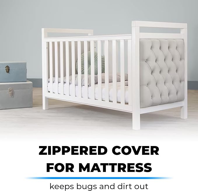 Bistras Deluxe Waterproof Zippered Crib Mattress Cover, 28" x 52", Standard Size, Vinyl, Keeps Mattress Fresh & Clean, Machine Washable