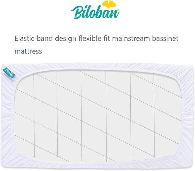 Waterproof Quilted Bassinet Mattress Pad Cover Compatible with VaVaSoo, MMBABY, GoFirst, Milliard Bedside Bassinet, 2 Pack, Ultra Soft Surface, Breathable and Easy Care