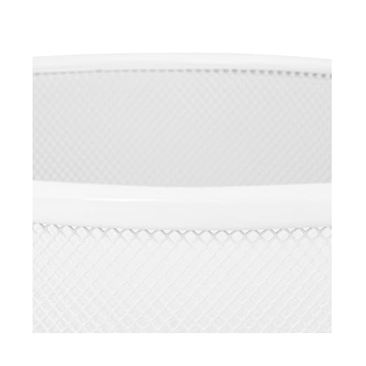 Seville Classics 2-Pack Steel Mesh Round Trashcan Wastebasket for Trash or Recycle in The Home, Office, or Garage, White, 6 Gallon - Image 4