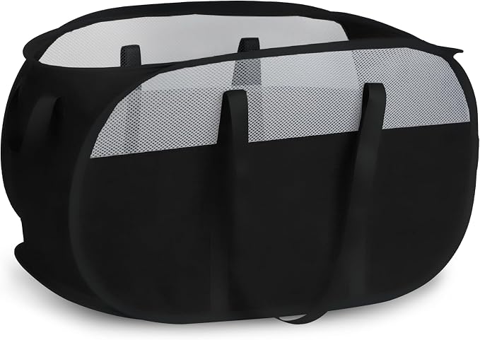 100L Collapsible Laundry Baskets, Tear Proof Pop Up Laundry Hamper with Dual Handles, Large Foldable Laundry Basket, Easy to Carry Laundry Hamper for Home, Laundry Room, Bedroom, Dorm, Travel Black by BATTOO