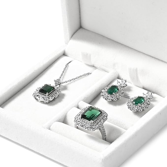 3-in-1 Velvet Jewelry Set Gift Box: Earring, Ring, Necklace Boxes - Small Jewelry Storage for Travel, Birthday, Mother's Day, Valentine's Day Gifts (White) - Image 3
