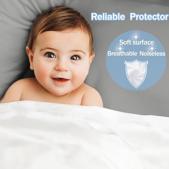 King Waterproof Mattress Protector - Noiseless, Breathable, Machine Washable Fitted Mattress Cover with Deep Pocket up to 5”-21”（Dark Grey）