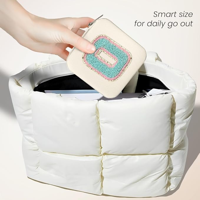 SANDJEST Personalized Jewelry Box, White Travel Jewelry Box with Initial O, Small Monogrammed Jewelry Case Organizer for Girls Women Teen Kids, Mini Travel Essentials Gifts for Birthday Christmas - Image 5