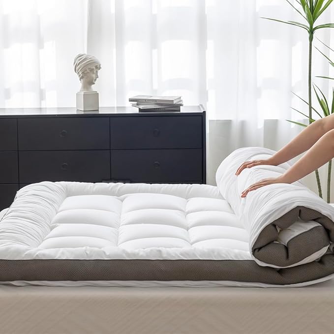 Ultimate Comfort and Cooling: 100% Cotton 2" Thick King Mattress Topper - Luxurious Softness, Good for Back Pain, Revolutionary Cooling Technology, No-Slip Design, Ideal for Deep Sleep Mattress Pad