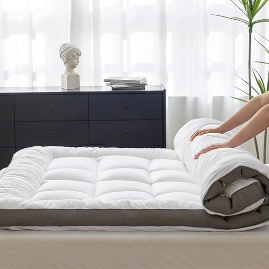 Ultimate Comfort and Cooling: 100% Cotton 2" Thick King Mattress Topper - Luxurious Softness, Good for Back Pain, Revolutionary Cooling Technology, No-Slip Design, Ideal for Deep Sleep Mattress Pad