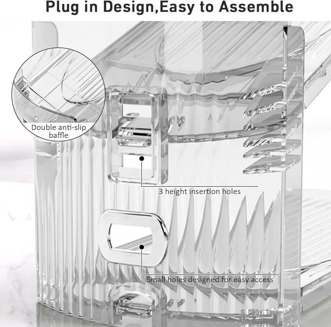 12 Pack Clear Shoe Slots Organizer - Adjustable Height 3.7''to 7.7'' Shoe stackers for a pair of shoes ,Shoe rack storage shoe space saver 50%,Easy to assemble shoe hold shoe organizer for cloest - Image 4