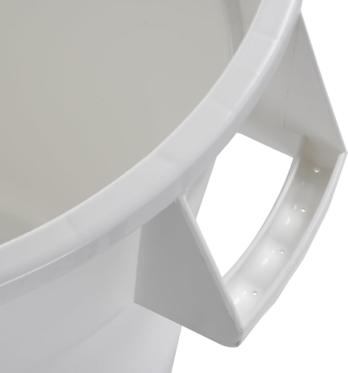 Winco Heavy-Duty Round Waste Container/Trash Can, 10 Gallon, White - Image 3