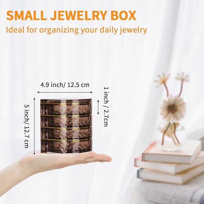 LETURE 4-Layers Rotatable Jewelry Organizer Storage Box, Clear Jewelry Holder Case for Ring Earring Necklaces Bracelets Makeup Hair Accessories - Image 2