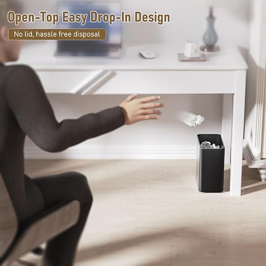 Small Bathroom Trash Can 2.4 Gallon Wastebasket, Slim Metal Garbage Can Matte Black Stainless Steel Trash Bin for Bedroom,Office,Kitchen,Toilet, rv, Near Desk, Under Sink - Image 6