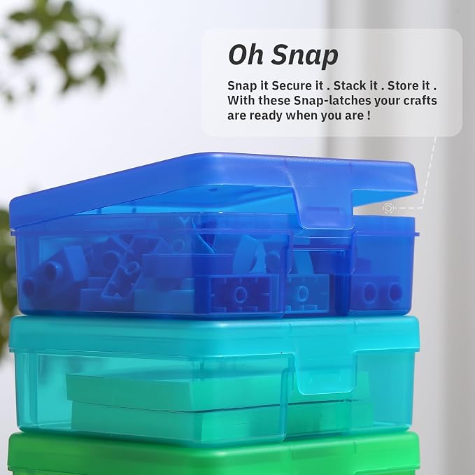 novelinks Plastic Clear Storage Containers for Organizing, Craft Storage Organizers and Stackable Storage Bins with Lids for Pencil Box, Bead, Cookie Cutter, Board Game (18 Pack Small -Color) - Image 3