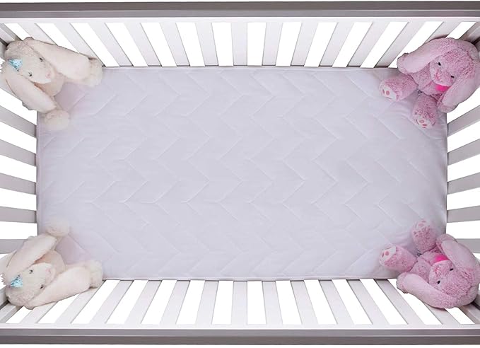 Waterguard Quilted Cotton Mattress Pad - Portacrib Size - Soft, Comfortable, and Fluffy Mattress Pad - Waterproof Mattress Protector Stretched 4" for Snug Fit on Regular Sized Mattress