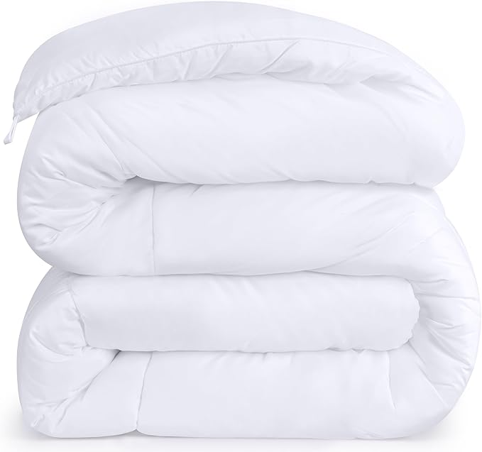 Utopia Bedding Comforters Queen Size, All Season Duvet Insert, Down Alternative Box Stitched Bed Comforter with Corner Tabs, Machine Washable (White)