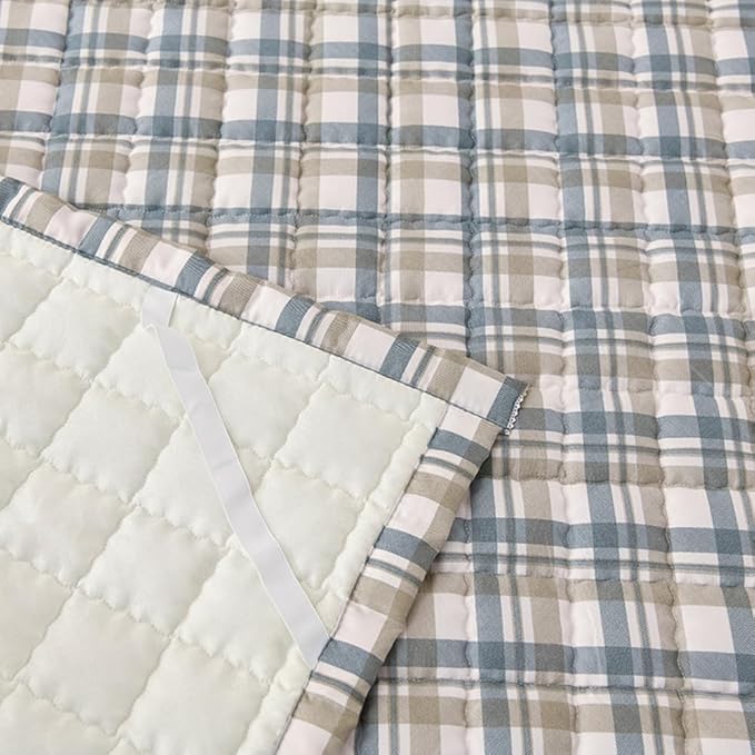 Mattress Pad Twin，Breathable，Non-Slip Mattress Protector with Elastic Straps，Quilted Mattress Topper Cover for Adults and Kids，Raw Cotton，Washable