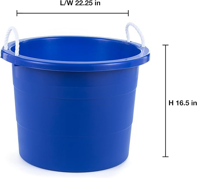 United Solutions 19 Gallon Rope Handle Tub, 2-Pack, Heavy-Duty Organization and Easy-Access Storage Tub, Multi-Purpose, Made with Rugged Plastic, Black - Image 2