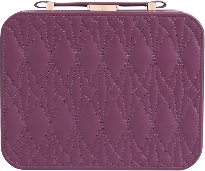 Jewelry Box for Women, Travel Jewelry Organizer Ladies Watch and Jewelry Case Travel Jewelry Case for Necklaces. (Burgundy Red) - Image 9
