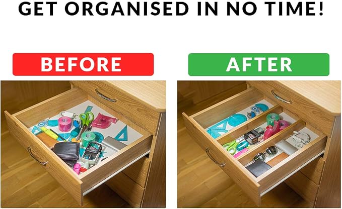 Adjustable Bamboo Drawer Dividers – SMALL SIZE, Expandable 12–16 inch – Spring Loaded Drawer Organizer for Kitchen, Dresser, Bathroom, Bedroom, Desk – 6-Pack - Image 8
