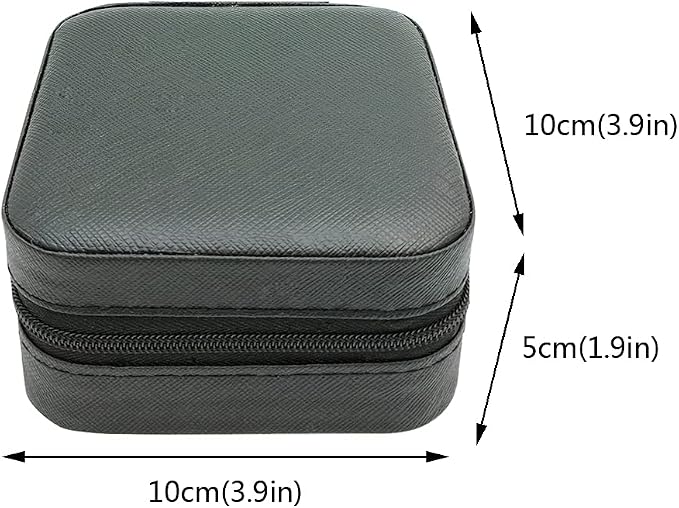 TRODANCE Mini Jewelry Case, Small Travel Jewelry Organizer, Portable Jewelry Box Storage Display Box For Rings, Earrings, Necklaces (Black-4pcs) - Image 3