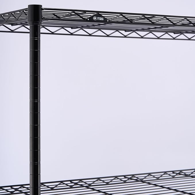M MZG 3 Tier Shelf Metal Storage Shelves Wire Rack Closet Organizers with Wheel for Garage Kitchen Bathroom Laundry Black 11.8" D x 17.7" W x 29.8" H - Image 8