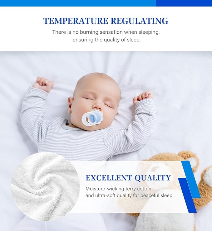 3 Pack Full Size Mattress Protector Waterproof Mattress Protector Full Mattress Pad Cover Noiseless, Soft Breathable Terry for Pets Kids Adults 54" x 75"