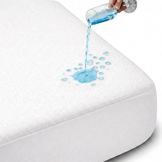 SGI bedding Waterproof 72X80 RV King Mattress Protector – 15" Deep Pocket, Soft Noiseless & Breathable Fitted Style Bed Cover, Skin- Friendly Protection Against Moisture, Spills & Stains – White