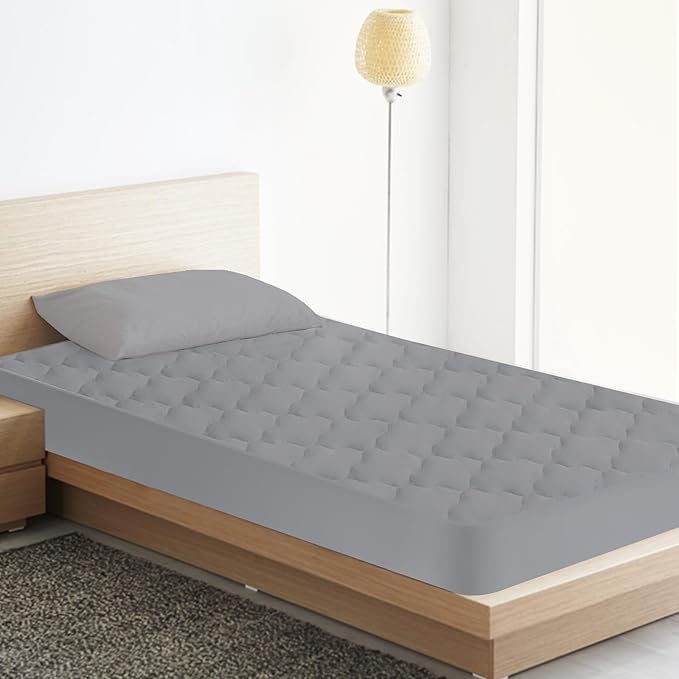 Twin Extra Long (XL) Mattress Protector Pad Waterproof Quilted, Breathable & Cooling Twin XL Mattress Cover Fitted for College Dorm Room Essentials with Deep Pocket Up to 14", (Gray)
