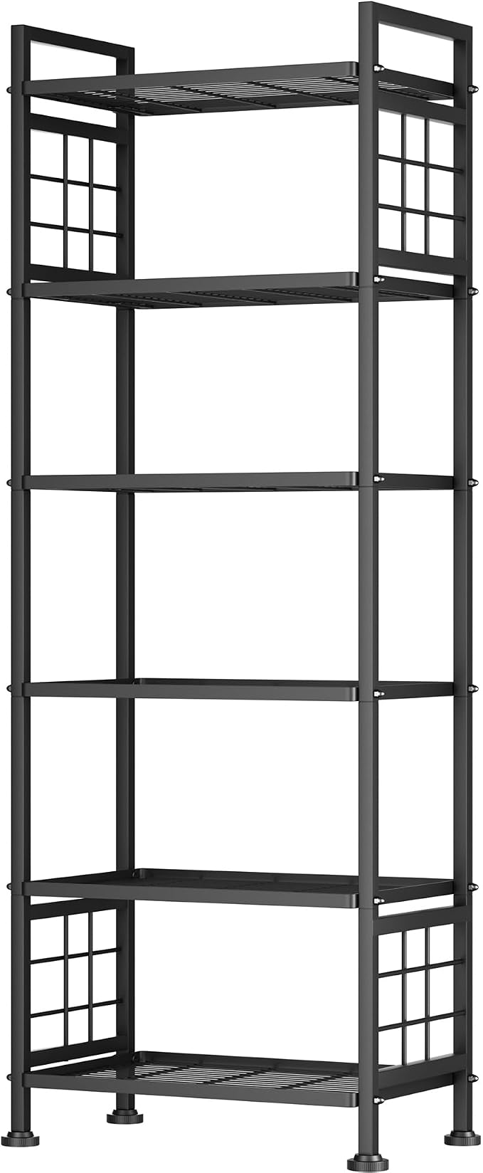 GIOTORENT 6-Wire Garage Shelving Storage Shelves, Metal Shelving Unit Pantry Rack, Kitchen Storage Adjustable Shelf 900Lbs Capacity for Laundry Kitchen Bathroom Organizer(Black) by GIOTORENT