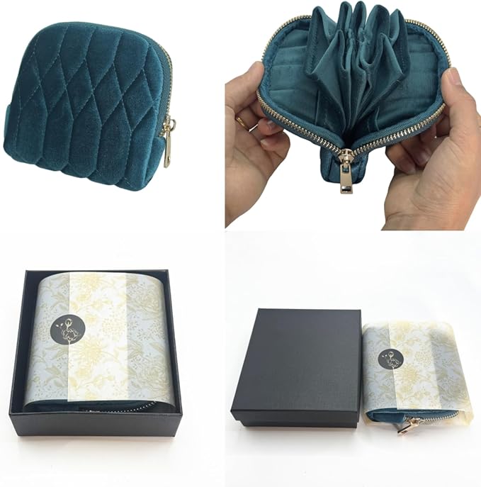 Small Travel Jewelry Case - Jewelry Travel Organizer Bag with for Bracelets, Necklaces, Bangles, Jewelry Organizer Storage Bag Gift for Women Girls,5.1x4.72x1.18 IN- RJB001-Blue - Image 6