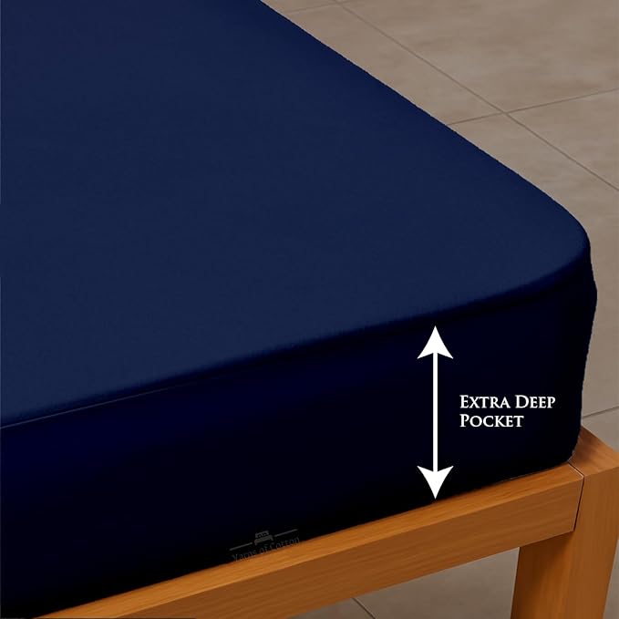Cot Mattress Protector 42"x80" Waterproof, Terry Soft and Noiseless Mattress Protector Perfect for Daybed 42"x80" Mattress/Narrow Twin/Cot Size/Rv Bunk/Camping Cot (Navy)