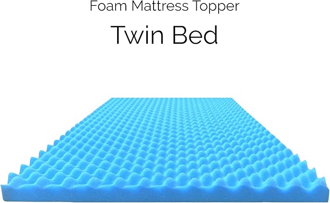 Airflow Foam Mattress Topper, Egg Crate Foam Pad, Hospital Mattress Pad and Bed Topper for Support, Pressure Relief and Weight Distribution. (Twin)