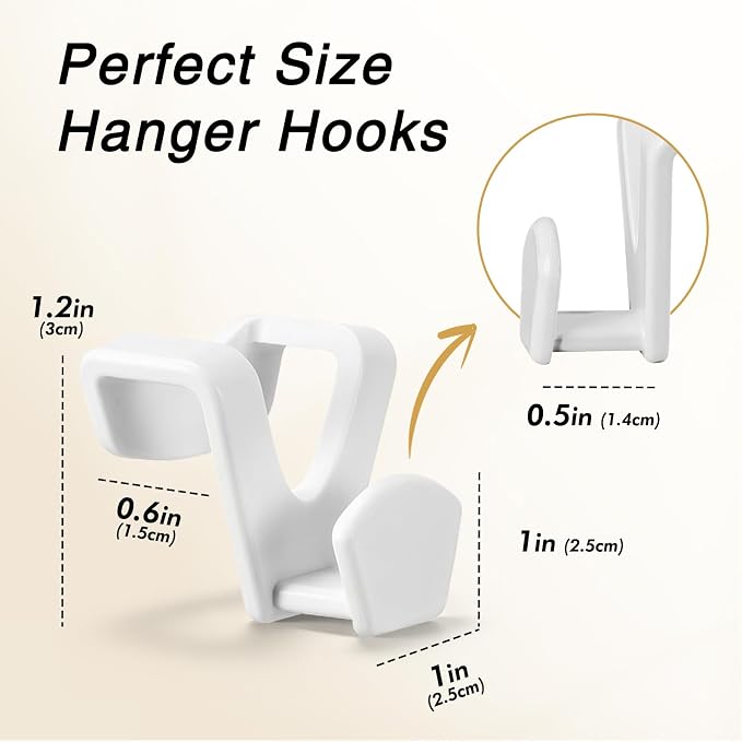 HOUSE DAY Space Saving Hangers 100 Pack, Clothes Hanger Connector Hooks, Heavy Duty Closet Space Saver, Small Space Solutions, Cascading Dorm Room Closet Organizer and Storage - White - Image 7