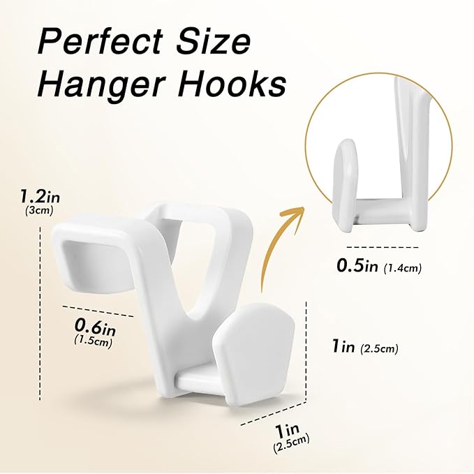 HOUSE DAY Space Saving Hangers 20 Pack, Clothes Hanger Connector Hooks, Heavy Duty Closet Space Saver, Small Space Solutions, Cascading Dorm Room Closet Organizer and Storage - White - Image 7