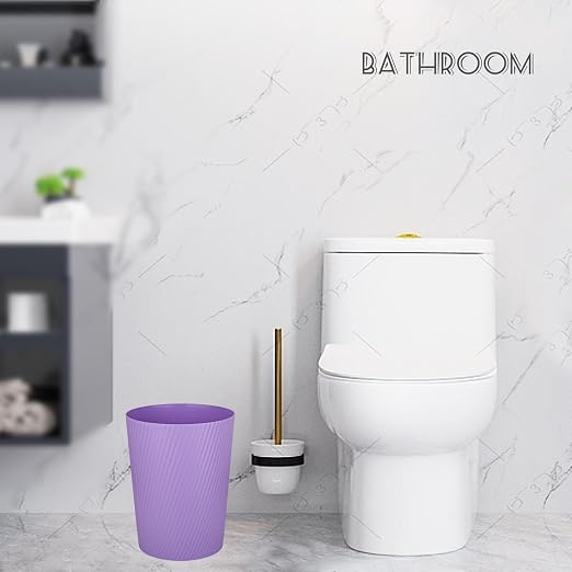 UUJOLY Small Trash Can Wastebasket Garbage Can Container Bins for Bathrooms, Laundry Room, Kitchens, Offices, Kids Rooms, Dorms (Taro Purple) - Image 2