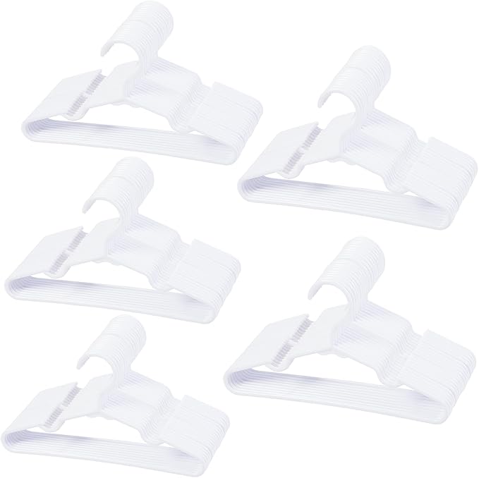 100 pcs White Baby Nursery Closet Hangers,Non-Slip Laundry Infant Pant Hanger for Newborn Clothes,Ultra-Thin Child Coat Hanger for Girl Boy Toddler Kids by VIIBASE
