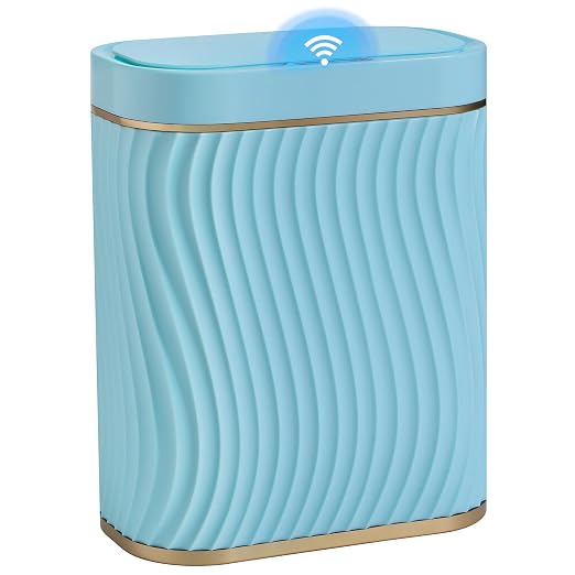 Ogikey Bathroom Small Trash Can with Automatic Touchless Lid, 2.6 Gallon Smart Garbage Can Narrow Waterproof Trash Bin for Bedroom, Office, Living Room by Ogikey