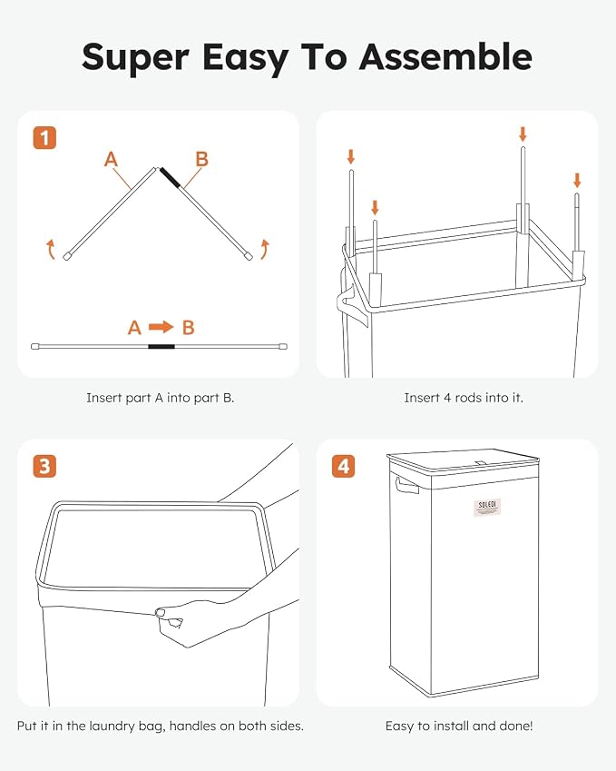 SOLEDI Laundry Hamper with Lid 100L Large & Tall Collapsible Laundry Basket, Clothes Hamper with Bag Removable Easy to Carry, Dirty Hampers for Bedroom, Bathroom, Dorm, College, Avocado - Image 8