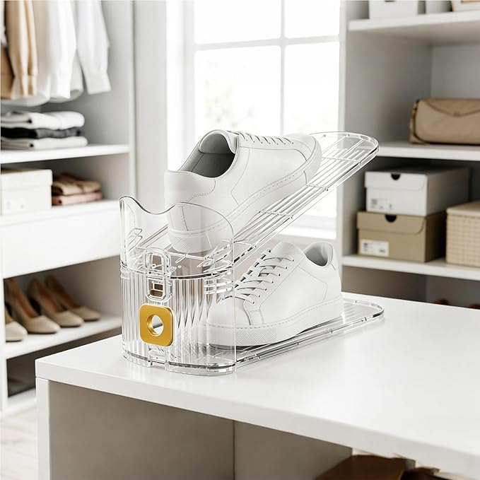 CiBiZi Shoe Slots Organizer Clear 10Pack Adjustable Shoe Stacker for Closet Organization Double Layer Shoe Rack Holder Space Saver Shoe Storage Organizer Zapatero Organizador - Image 4