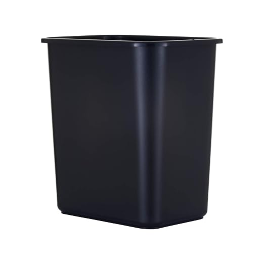 United Solutions 13 Quart / 3.25 Gallon Space-Efficient Trash Wastebasket, Fits Under Desk and Narrow Spaces in Commercial Office, Kitchen, Home Office, and Dorm, Easy to Clean, Black (Pack of 1) by UNITEDSOLUTIONS