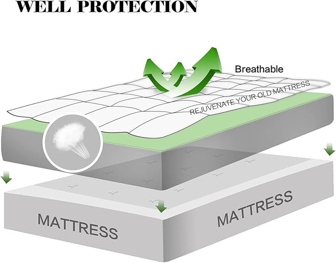 EASELAND King Size Mattress Pad Pillow Cooling Top Mattress Cover Quilted Fitted Protector Cotton Top 8-21" Deep Pocket (78x80 Inches, Dark Grey)