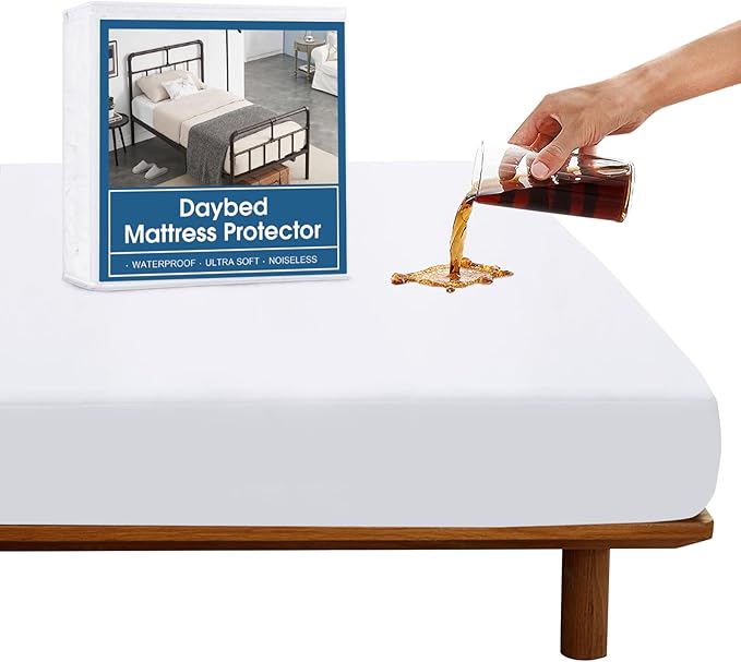 RV Bunk/Daybed/Cot Mattress Protector Cover 75x33 inch for Narrow Twin Camper Bed, Waterproof & Absorbent Mattress Pad, Machine Washable