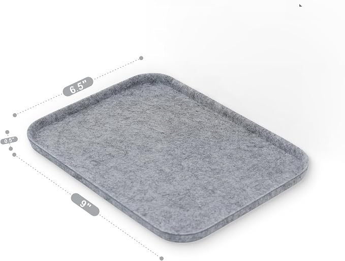 Welaxy Felt tray Lid for Storage Bins Drawer Organizer bin cap of box for junk stuff stationery makeup jewelry closet bathroom minimalist lifestyle (Gray Lid, S) - Image 3