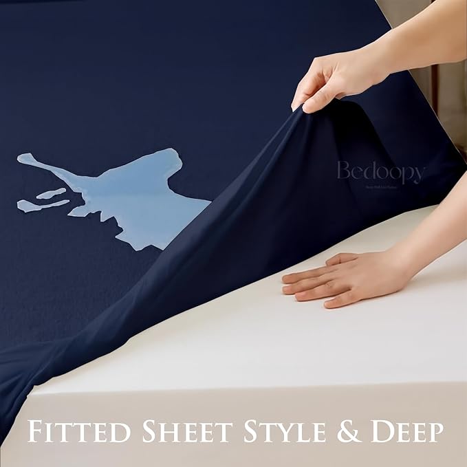 38X72 Cot Bed Waterproof Mattress Protector Pad Cover RV Bunk & Truck Sleeper Soft Terry Cotton Navy Luxury RV Mattress Protector 8" Inch Deep Pocket Easy Care