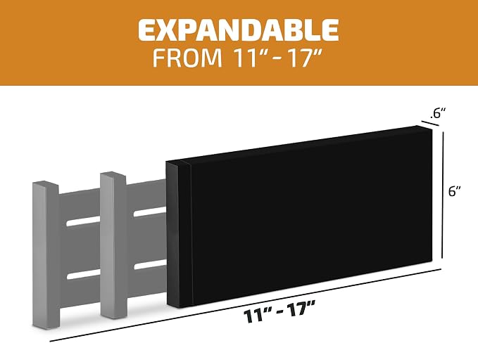 6-Pack Drawer Dividers 6 Inch High, 11”-17" Adjustable Bamboo Organizers Large Expandable Drawer Separators for Cloths, Dresser, Bedroom, Bathroom, Baby Drawer, Office & Kitchen Utensils (Black) - Image 6