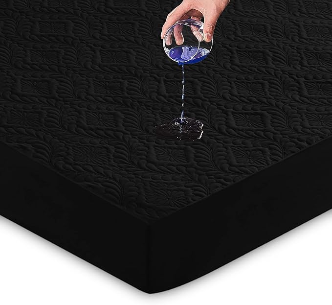Sufdari Quilted Fitted Waterproof Mattress Cover, Breathable & Noiseless Mattress Pad, Ultra Soft Bed Cover Fits Up to 8-18" Deep Pocket
