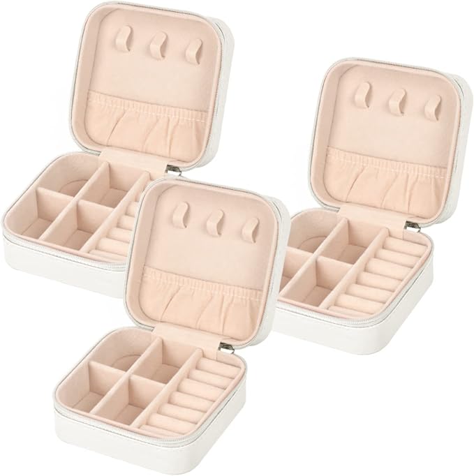 MFXIP Travel Jewelry Case Small Jewelry Box Jewelry Organizer Storage Case Portable PU Leather Mini Jewelry Travel Case for Girls Womens Earring, Necklace, Rings,Bracelets by MFXIP