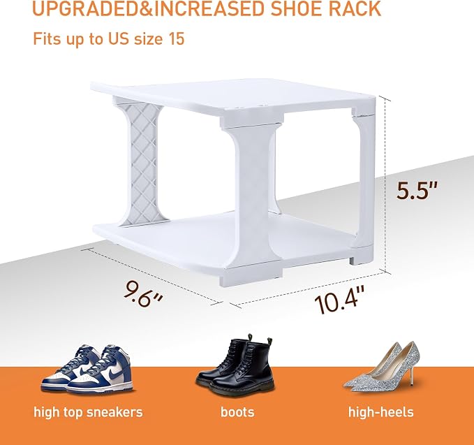5 Tiers Shoe Rack Organizer for Closet Shoe Holder Storage Narrow Plastic Vertical, Free Standing Shoe Rack Shelf for Entryway Stackable Stability DIY, Grey - Image 2