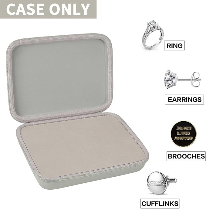 GWCASE Ring Organizer Storage Case - Jewelry Ring Display Collector Box with 42 Slots. Rings Tray Holder Showcase Fits for 50+ Rings, Earrings, Brooches and Cufflinks (Box Only)-Grey - Image 2