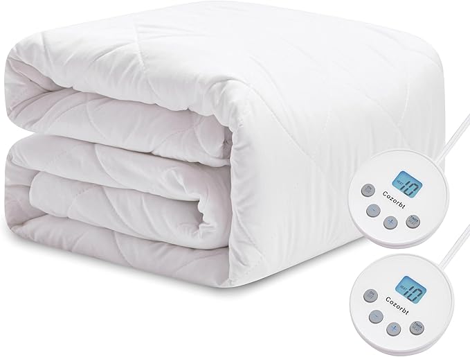 Heated Diamond Quilted Mattress Pad,Queen Size Dual Control,Soft Bed Warmer,10 Heat Settings,1-12 Hours Auto-Off,Fast Heating,ETL Certified,Machine Washable,Fit Up to 18" Deep Pocket,60"x80"