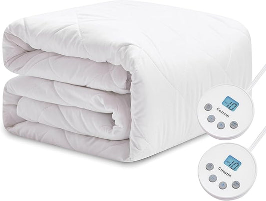 Heated Diamond Quilted Mattress Pad,Queen Size Dual Control,Soft Bed Warmer,10 Heat Settings,1-12 Hours Auto-Off,Fast Heating,ETL Certified,Machine Washable,Fit Up to 18" Deep Pocket,60"x80"